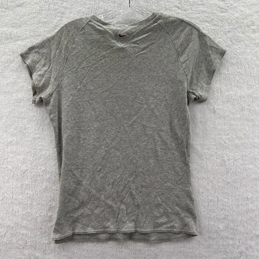 Nike Shirt Girls Large Gray Short‎ Sleeve Crew Neck Cotton Logo Top Youth
